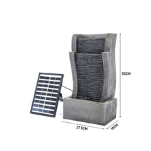 Load image into Gallery viewer, Vertical Slate Solar Water Fountain Feature with 6 LED Light Falls Garden Decor
