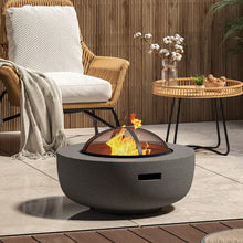 Load image into Gallery viewer, Outdoor Round Shaped Fire Pit Patio Wood Log Burner Garden BBQ Grill
