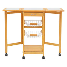 Load image into Gallery viewer, Extendable Kitchen Cart Folding Kitchen Trolley
