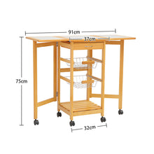 Load image into Gallery viewer, Extendable Kitchen Cart Folding Kitchen Trolley
