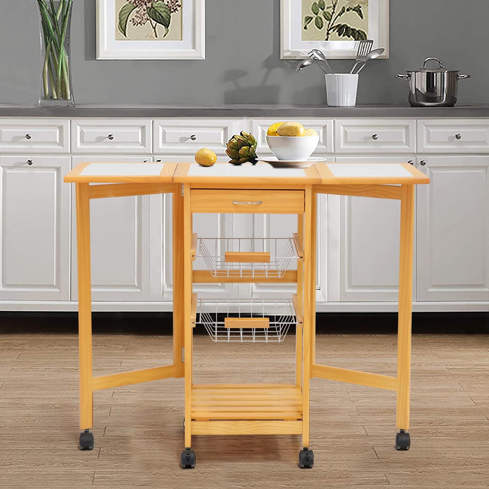 Extendable Kitchen Cart Folding Kitchen Trolley