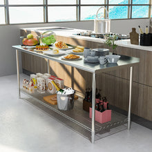 Load image into Gallery viewer, Kitchen Work Bench Prep Table Stainless Steel Kitchen Catering Table with Backsplash
