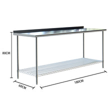 Load image into Gallery viewer, Kitchen Work Bench Prep Table Stainless Steel Kitchen Catering Table with Backsplash
