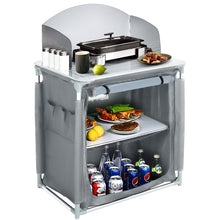 Load image into Gallery viewer, Camping BBQ Picnic Kitchen Stand Unit Storage Portable Outdoor
