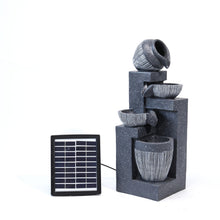 Load image into Gallery viewer, Outdoor Cascading LED Tiered Water Fountain Garden Solar Power Feature Statues
