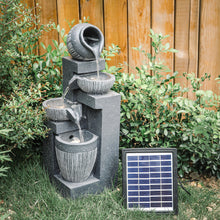 Load image into Gallery viewer, Outdoor Cascading LED Tiered Water Fountain Garden Solar Power Feature Statues

