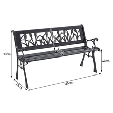 Load image into Gallery viewer, Metal&amp;Wood Garden Bench Seat Patio 2-3 Seater Armrest Chair Iron Outdoor Seating -2 Style
