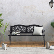 Load image into Gallery viewer, 2-3 Seater Outdoor Wooden Garden Bench Patio Cast Iron Legs Park Seat Furniture-2colors
