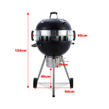 Load image into Gallery viewer, Outdoor Camping 2-In-1 Kettle BBQ Grill Charcoal Barbecue Stove with Pizza Oven
