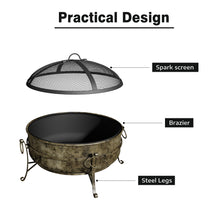 Load image into Gallery viewer, Outdoor BBQ Grill Shelf Camping Fire Pit Wood Burner Heater Garden Stove Patio Brazier
