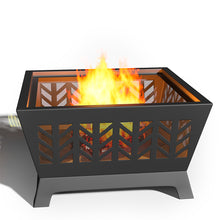 Load image into Gallery viewer, Fire Pit Wood Burning Garden Fire Pits w/ Spark Screen Cover &amp; Poker
