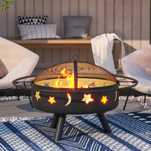 Load image into Gallery viewer, Outdoor Round Fire Pit BBQ Fire Pit Brazier Garden Patio Heater With Dust Mesh
