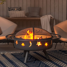 Load image into Gallery viewer, Outdoor Round Fire Pit BBQ Fire Pit Brazier Garden Patio Heater With Dust Mesh
