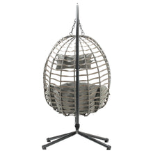 Load image into Gallery viewer, Wrapped Rattan Steel Hanging Egg Chair Leisure Chair Cushion Hammock Swing Chair
