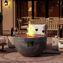 Load image into Gallery viewer, Concrete Propane Fire Pit Circular Gas Fire Pit Outdoor Gas Heater

