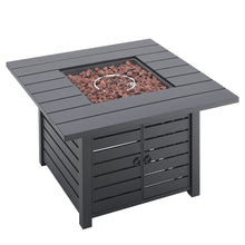 Load image into Gallery viewer, 99cm H Steel Propane Fire Pit Square Outdoor Propane Fire Pit Table
