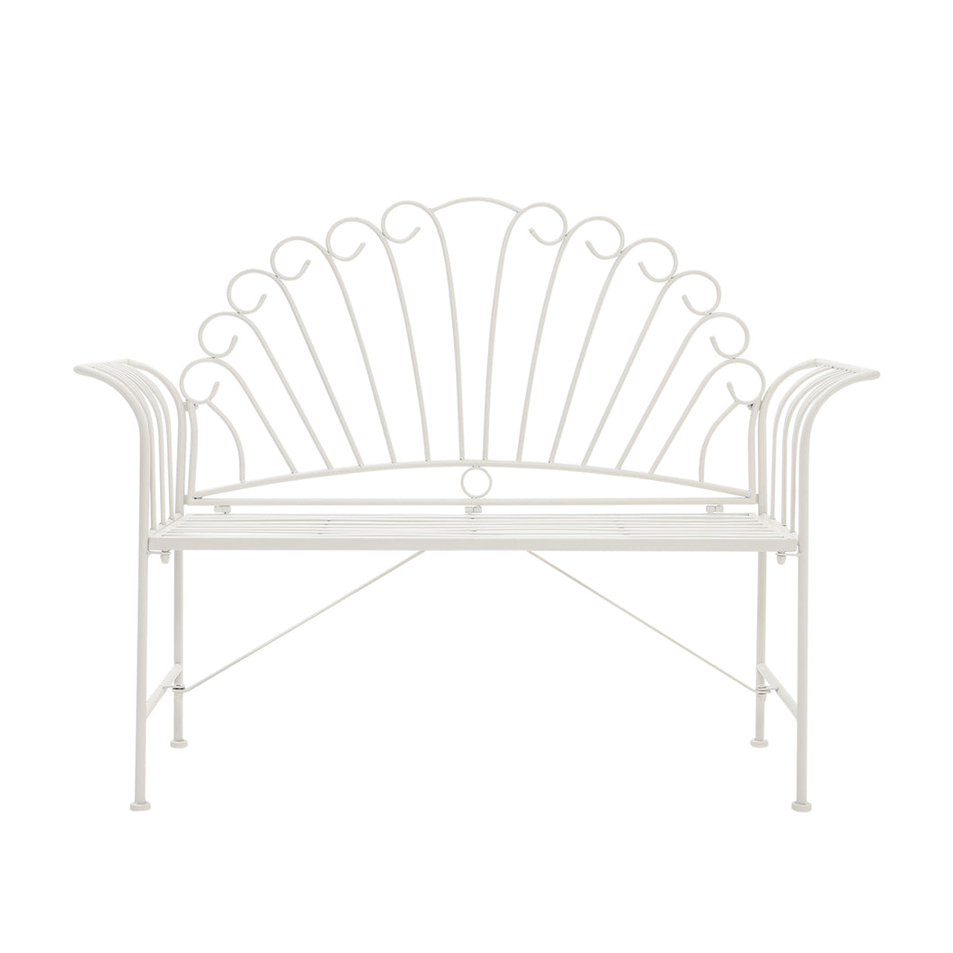 Metal Garden Bench 2-Seater Outdoor Patio Chair Furniture