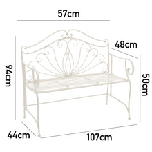 Load image into Gallery viewer, Cast Iron Garden Bench Outdoor Armrests 2 Seater Chair
