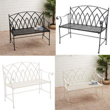Load image into Gallery viewer, Foldable Garden Patio Bench Metal Outdoor Seating Furniture 2 Seater Home Decor
