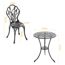 Load image into Gallery viewer, 3 Piece Bistro Set Round Aluminum Patio Table with 2 Chairs
