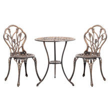 Load image into Gallery viewer, 3 Piece Bistro Set Round Aluminum Patio Table with 2 Chairs
