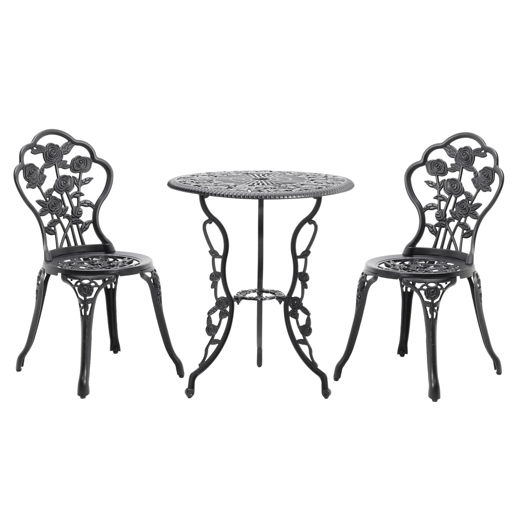 3 Piece Garden Table and Chairs Bistro Set Outdoor Patio Furniture