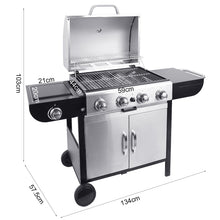 Load image into Gallery viewer, 5-Burner Outdoor Gas Burner with Side Burner Gas Gill, AI0968
