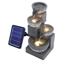 Load image into Gallery viewer, Outdoor Solar Power Garden Water Feature Fountain Rockery Decor
