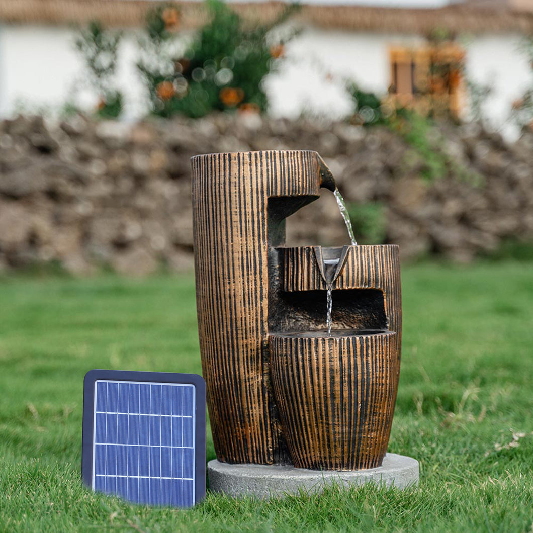 Outdoor Creative Water Fountain Rockery Decor Solar Powered