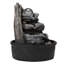 Load image into Gallery viewer, Tiered Rock Cascading Tabletop Water Fountain with LED Crystal Ball, AI1039
