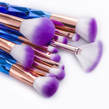 Load image into Gallery viewer, 12pcs Diamond dazzling purple  Eye Brushes Set Makeup Brush Kit with pouch
