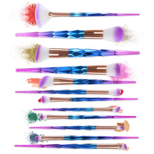 Load image into Gallery viewer, 12pcs Diamond dazzling purple  Eye Brushes Set Makeup Brush Kit with pouch
