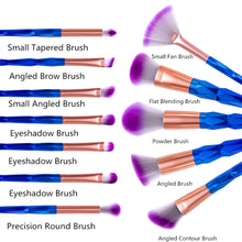 Load image into Gallery viewer, 12pcs Diamond dazzling purple  Eye Brushes Set Makeup Brush Kit with pouch
