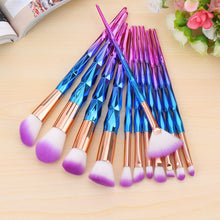 Load image into Gallery viewer, 12pcs Diamond dazzling purple  Eye Brushes Set Makeup Brush Kit with pouch
