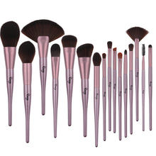 Load image into Gallery viewer, 16 Pcs Coffe Gold Professional Makeup Brush Set Premium Synthetic Brush Kit For Foundation Blending Blush Concealer Eye Face Liquid Lip With Exquisite Plastic transparent Box
