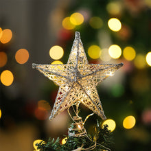 Load image into Gallery viewer, Decorative Star Sequins Christmas Tree Topper with LED Lights, CD0164
