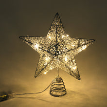 Load image into Gallery viewer, Decorative Star Sequins Christmas Tree Topper with LED Lights, CD0165
