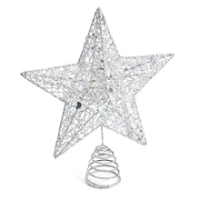 Load image into Gallery viewer, Decorative Star Sequins Christmas Tree Topper with LED Lights, CD0165
