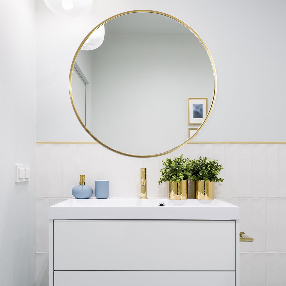 Modern Slim Frame Round Mirror