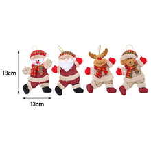 Load image into Gallery viewer, Livingandhome 4 Pieces Christmas Tree Ornament Snowman Santa Claus Elk and Bear Shape Xmas Dolls, CD0364
