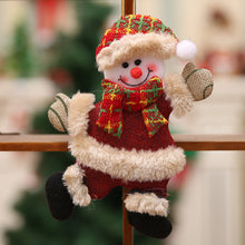 Load image into Gallery viewer, Livingandhome 4 Pieces Christmas Tree Ornament Snowman Santa Claus Elk and Bear Shape Xmas Dolls, CD0364
