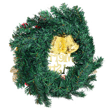 Load image into Gallery viewer, Livingandhome 30cm Christmas Artificial Wreath with Xmas Baubles Bells Bow Knots, CD0383
