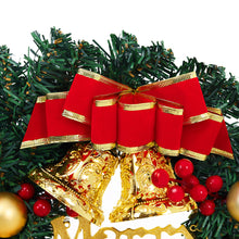 Load image into Gallery viewer, Livingandhome 30cm Christmas Artificial Wreath with Xmas Baubles Bells Bow Knots, CD0383
