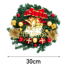 Load image into Gallery viewer, Livingandhome 30cm Christmas Artificial Wreath with Xmas Baubles Bells Bow Knots, CD0383
