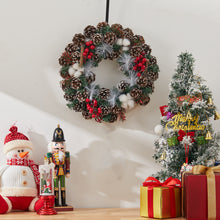 Load image into Gallery viewer, Livingandhome Pre-lit Spruced Artificial Christmas Wreath with Pine Cones, CD0460
