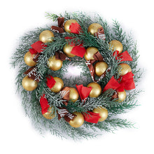 Load image into Gallery viewer, Livingandhome Large Christmas Wreath with Mixed Holiday Accents Bows with Hanger, CD0462
