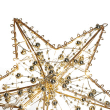 Load image into Gallery viewer, Livingandhome Modern Metal Pre-Lit Star Christmas Tree Topper with Beads, CD0477
