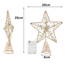 Load image into Gallery viewer, Livingandhome Modern Metal Pre-Lit Star Christmas Tree Topper with Beads, CD0477
