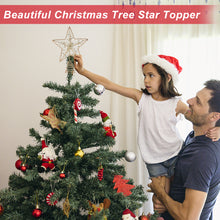 Load image into Gallery viewer, Livingandhome Modern Metal Pre-Lit Star Christmas Tree Topper with Beads, CD0477
