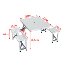 Load image into Gallery viewer, Folding Aluminium Picnic Chair and Dining Table Set
